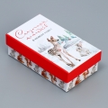Коробка подарочная прямоугольная "Новогодняя акварель" (12 х 7 х 4 см)